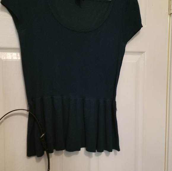 TEAL Pencil skirt and top with belt - Picture 2 of 4
